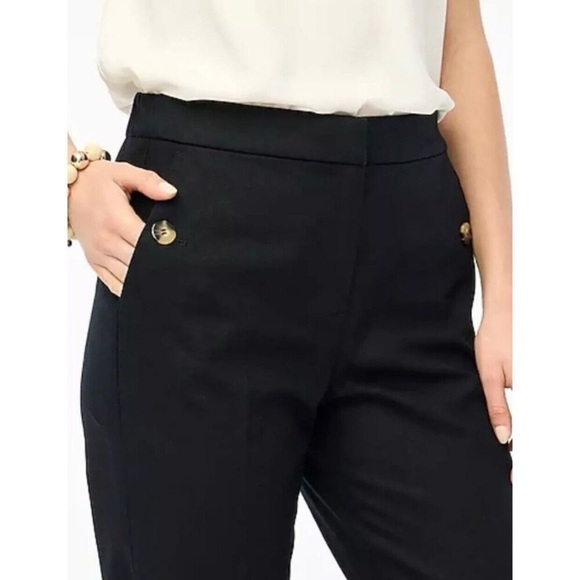J.Crew Linen-cotton blend sailor pant Black Size 2 NWT Capsule Wardrobe Staple - Picture 3 of 11